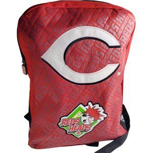 MLB Cincinnati Reds Heads Backpack 17.5 inch Tall in Red & Black Zippered Bag